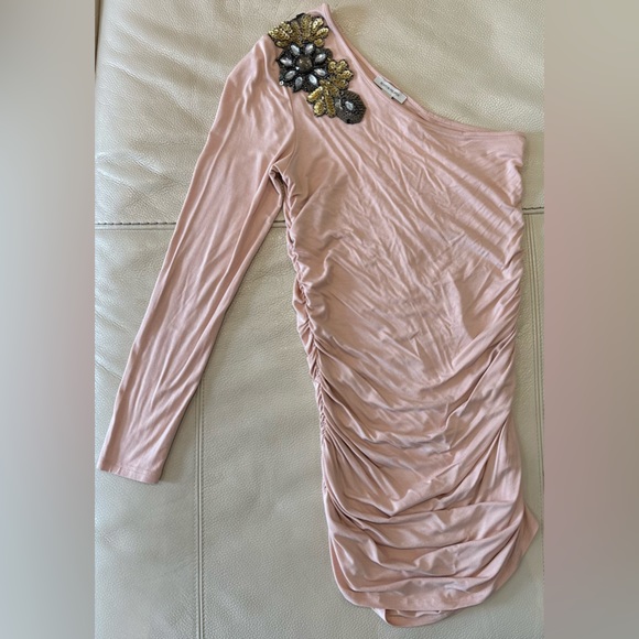 BOSTON PROPER One Shoulder Pink Sequins Top - Picture 9 of 9